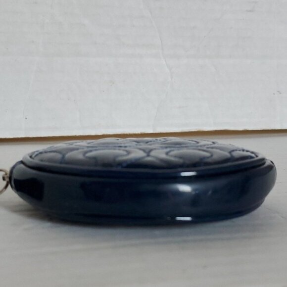 Coach Navy Leather Pouch Coin Wallet Change Purse Accessory Case BAG WOMEN'S - Picture 7 of 16